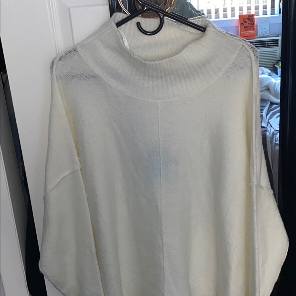 turtle neck white sweater
